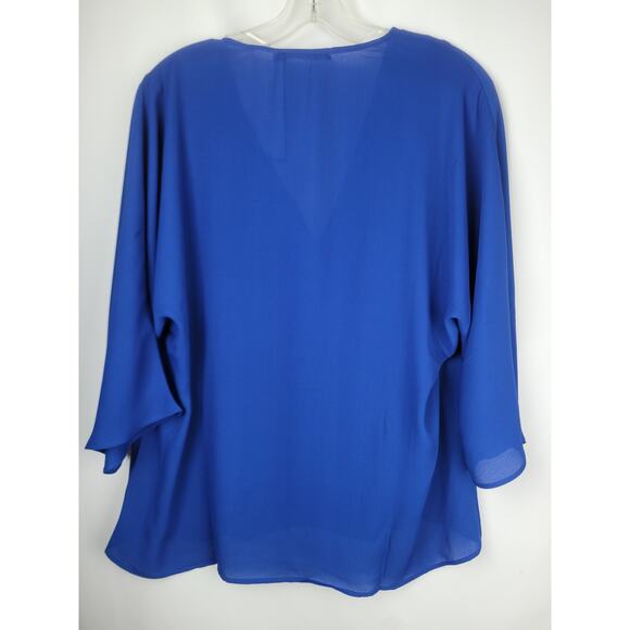 Three Eighty Two Revolve Women's Audrey V Neck Caftan 3/4 Sleeve Blue Size M - Picture 7 of 10